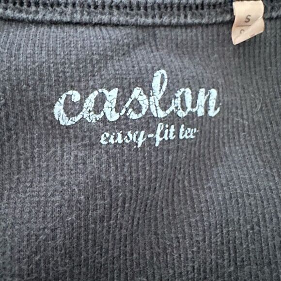 Caslon Easy Fit Scoop Neck Ribbed Cotton Blend Tank Top Black Small - Picture 3 of 3